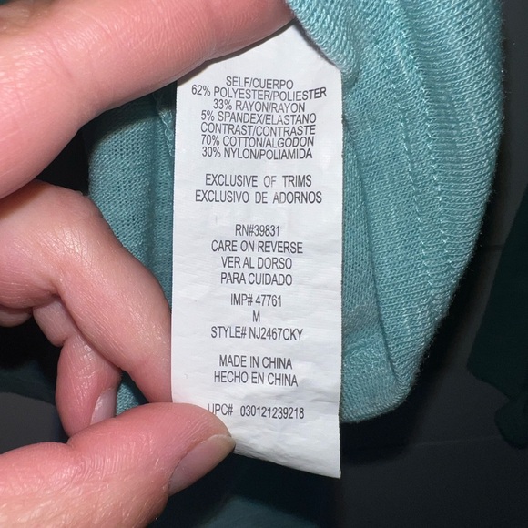 REWIND Teal Green Lace Hi-Lo Shirt Medium Boho Cottagecore Y2K Lace Back Shirt - Picture 7 of 7